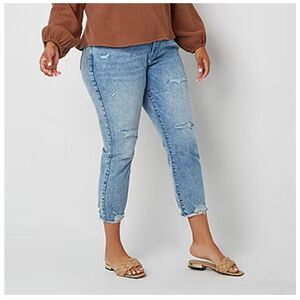 a.n.a Womens High Rise Straight Leg Jean lt. Stellar Blue Size 10